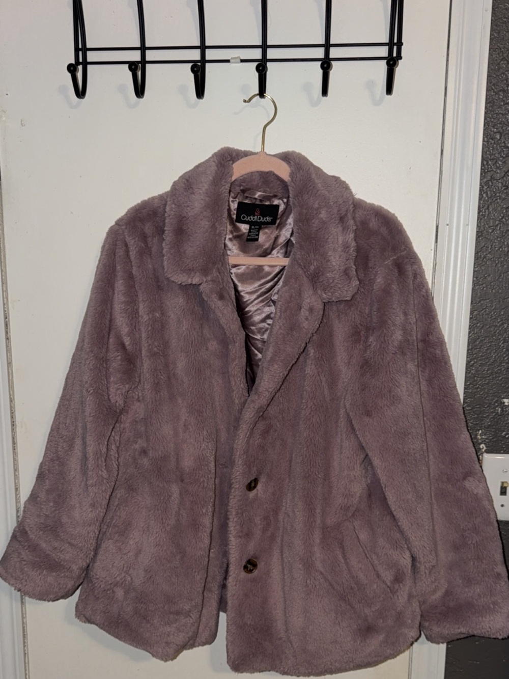 Cuddl Duds Faux Fur Jacket XL- Dusty Lavender